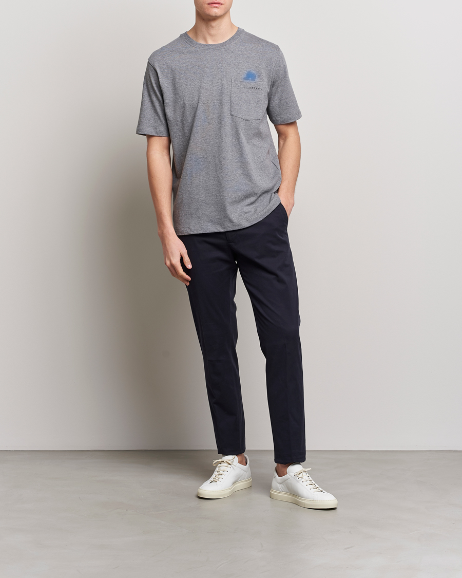 Herren | T-Shirts | Lardini | Fiore Tasca Printet Logo T-Shirt Grey