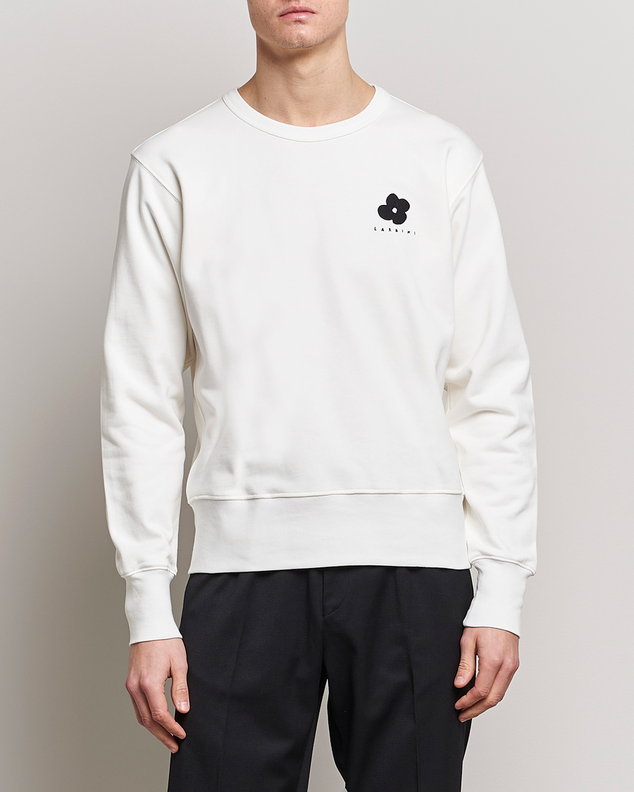 Herren |  | Lardini | Cotton Embroidery Logo Sweatshirt White