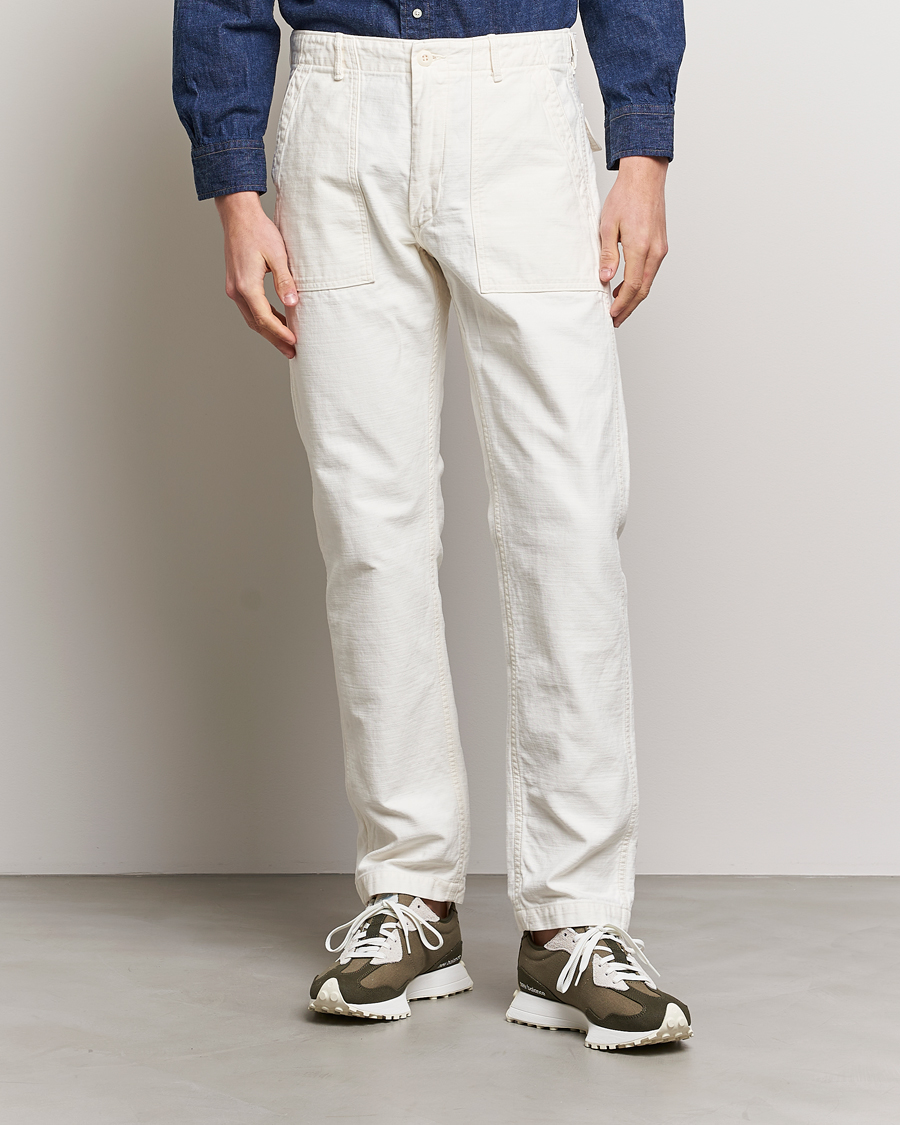 Herren | Japanese Department | orSlow | Slim Fit Original Sateen Fatigue Pants Ecru