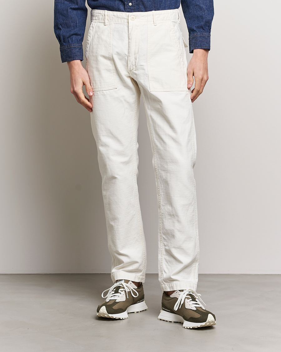 Herr | Japanese Department | orSlow | Slim Fit Original Sateen Fatigue Pants Ecru