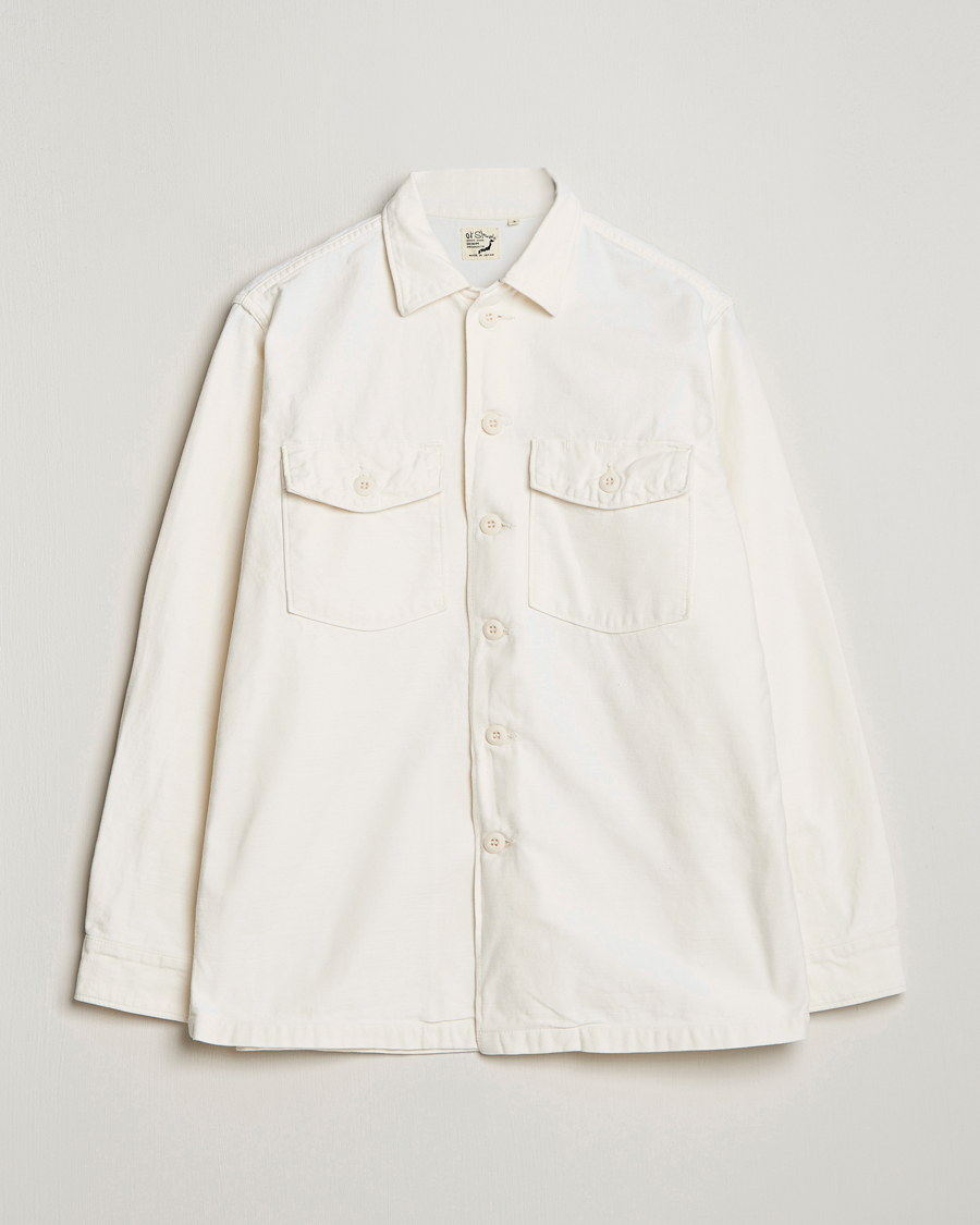 Herren | Hemden | orSlow | Cotton Sateen US Army Overshirt Ecru