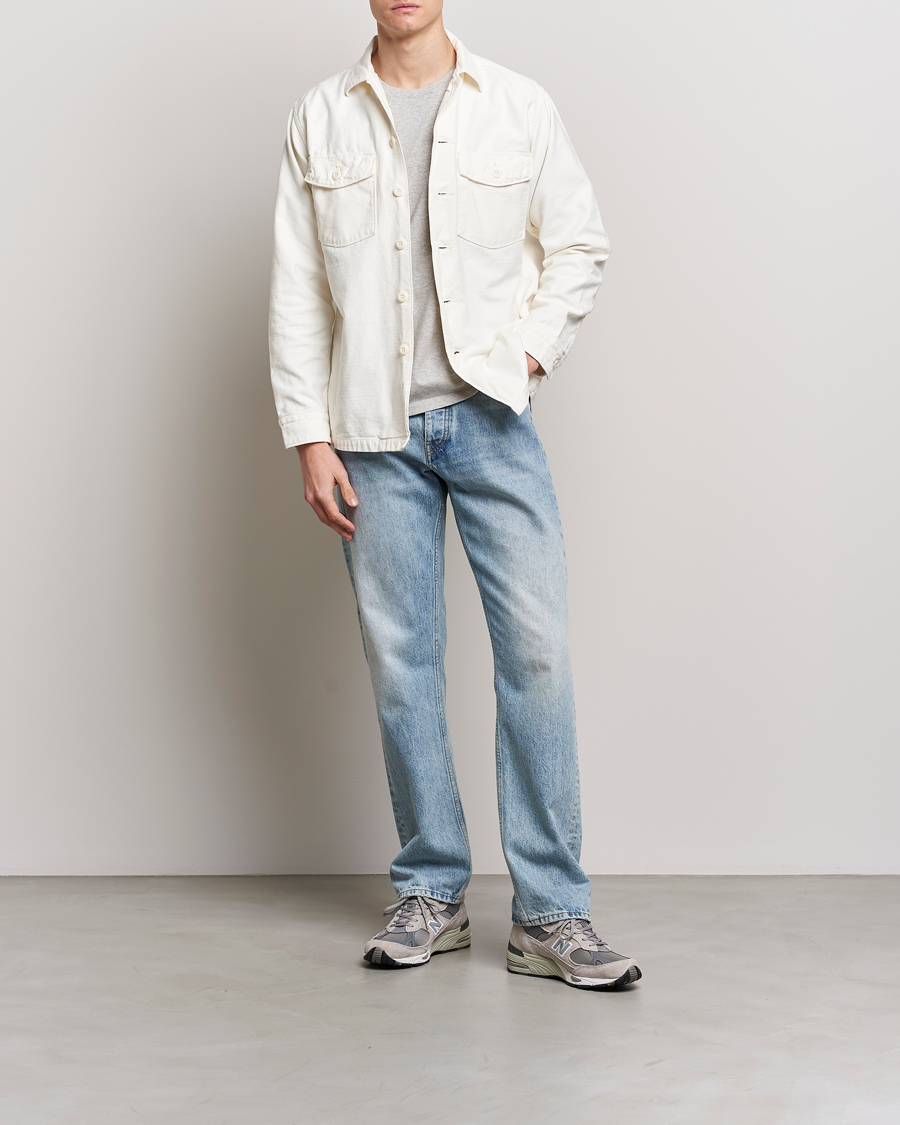 Herren | Hemden | orSlow | Cotton Sateen US Army Overshirt Ecru