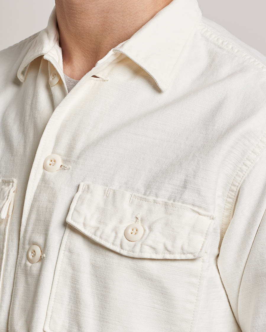 Herren | Hemden | orSlow | Cotton Sateen US Army Overshirt Ecru