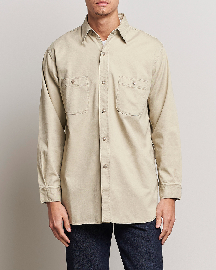 Herren | Japanese Department | orSlow | Double Pocket Utility Shirt Beige