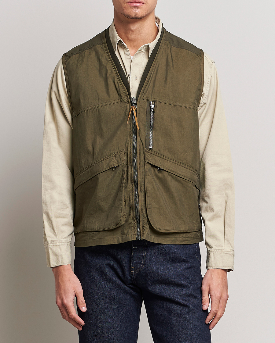 Herren |  | orSlow | Cotton Nylon Utility Vest Army Green