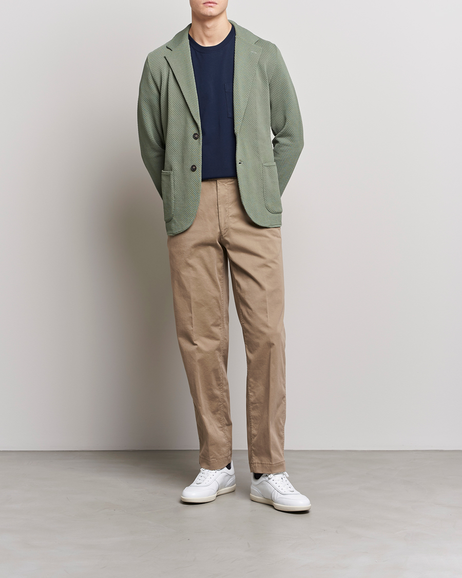 Lardini Knitted Structure Cotton Blazer Soft Green bei Care of Carl