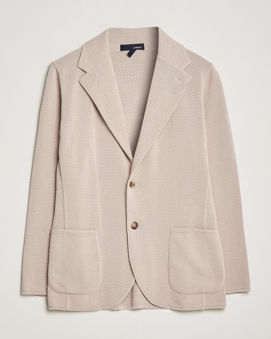 Herren | Sakkos | Lardini | Knitted Structure Cotton Blazer Beige