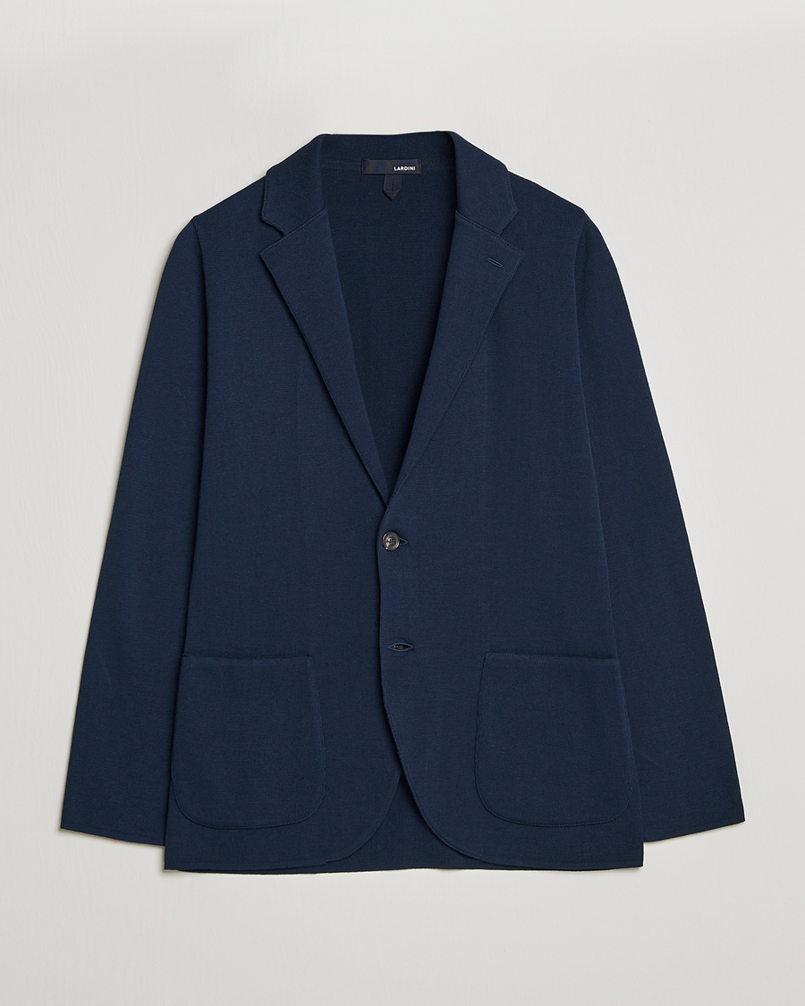 Herren | Sakkos | Lardini | Knitted Cotton Blazer Navy
