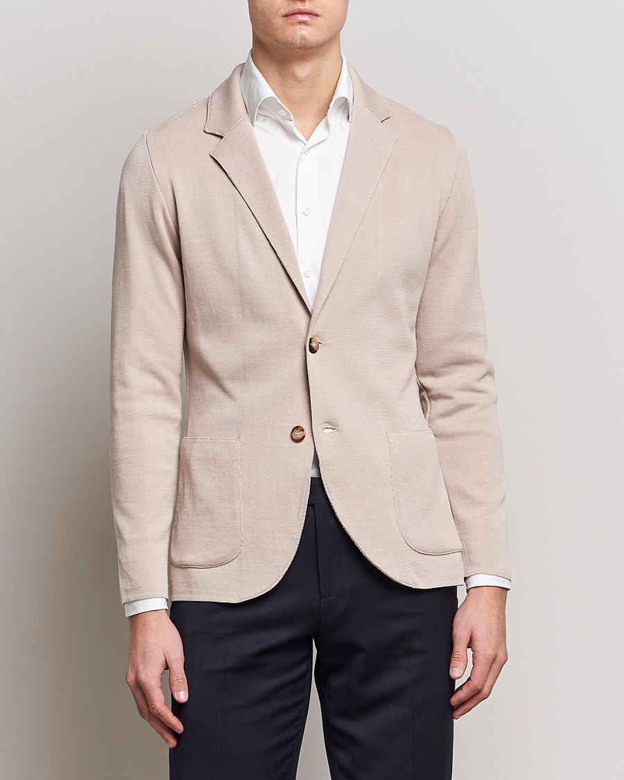Herren |  | Lardini | Knitted Cotton Blazer Beige