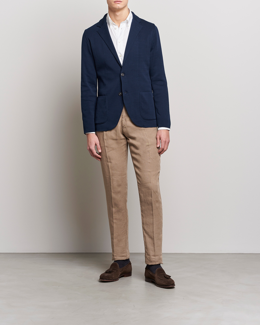 Herren | Hosen | Lardini | Pleated Linen Trousers Beige