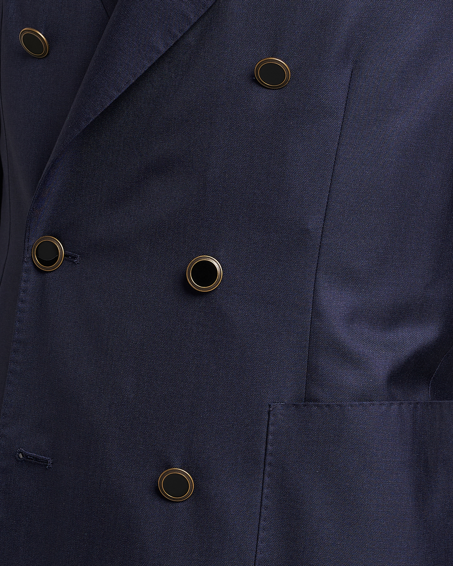 Herren | Sakkos | Lardini | Soft Double Breasted Cashmere/Silk Blazer Navy
