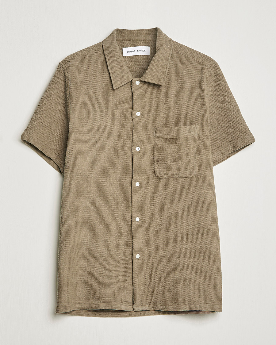 Herren | Hemden | Samsøe & Samsøe | Avan Organic Cotton Short Sleeve Shirt Brindle