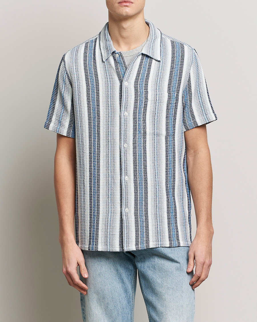 Herren | Hemden | Samsøe Samsøe | Samsøe & Samsøe Avan Organic Cotton Short Sleeve Shirt Blue Stripe