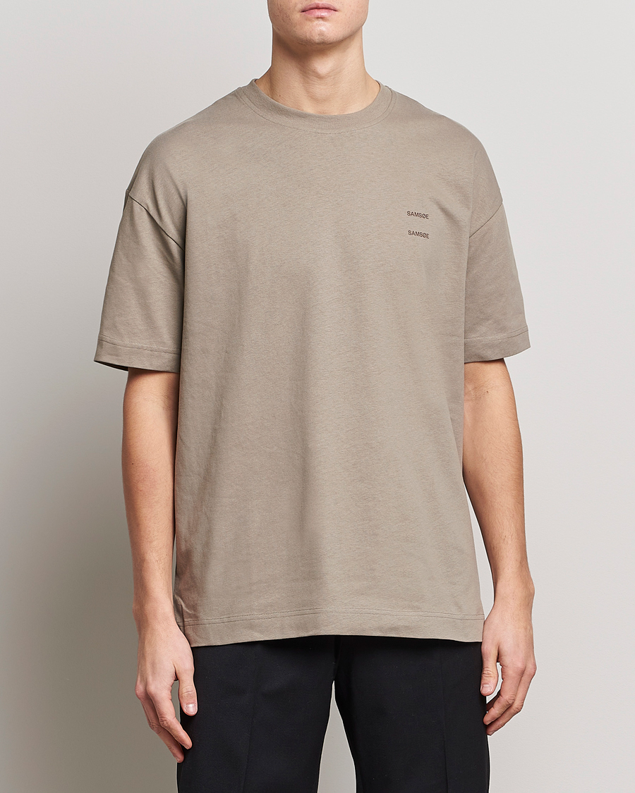 Herren | T-Shirts | Samsøe Samsøe | Samsøe & Samsøe Joel Organic Cotton T-Shirt Brindle