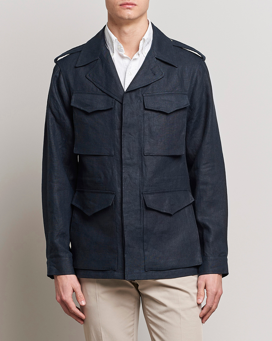 Herren |  | Private White V.C. | Linen Field Jacket Navy