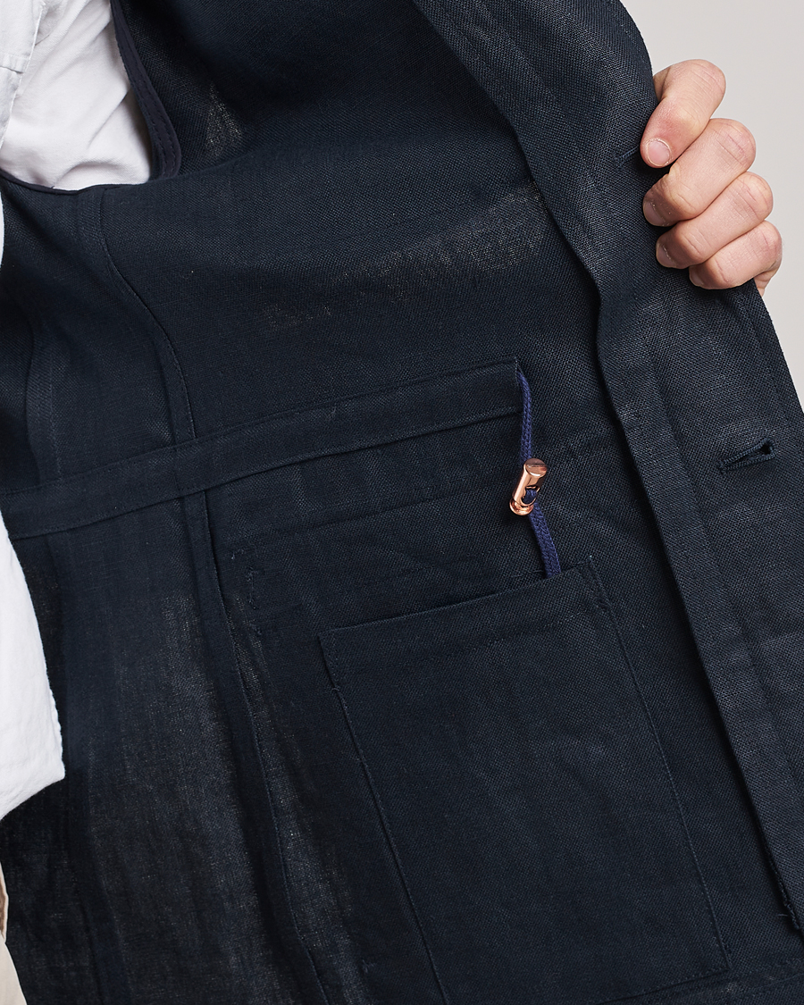 Herren | Jacken | Private White V.C. | Linen Field Jacket Navy