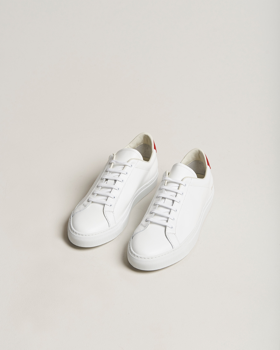 Herren |  | Common Projects | Retro Low Suede Sneaker White/Red