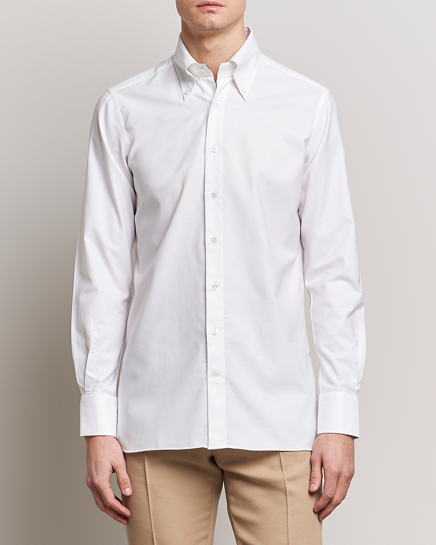 Herren | Formelle Hemden | 100Hands | Gold Line Natural Stretch Oxford Shirt White