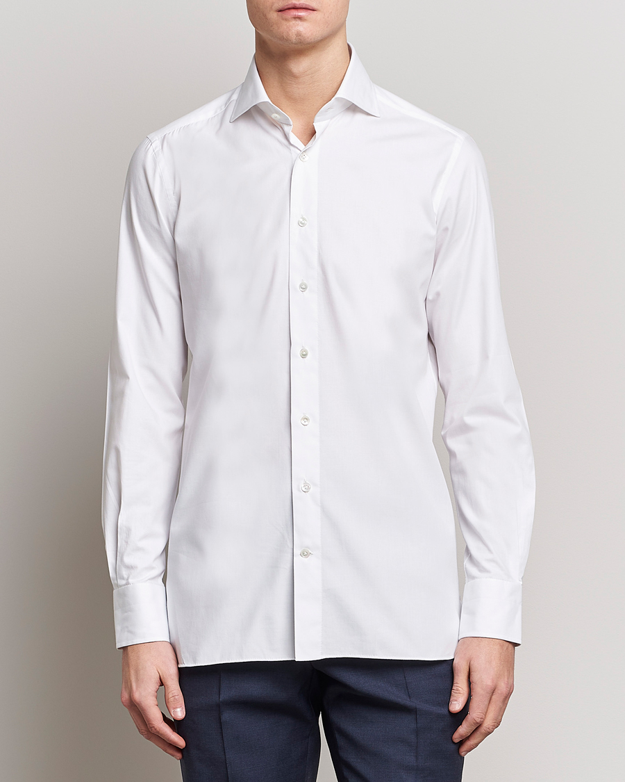 Herren |  | 100Hands | Gold Line Cotton Twill Cut Away Shirt White