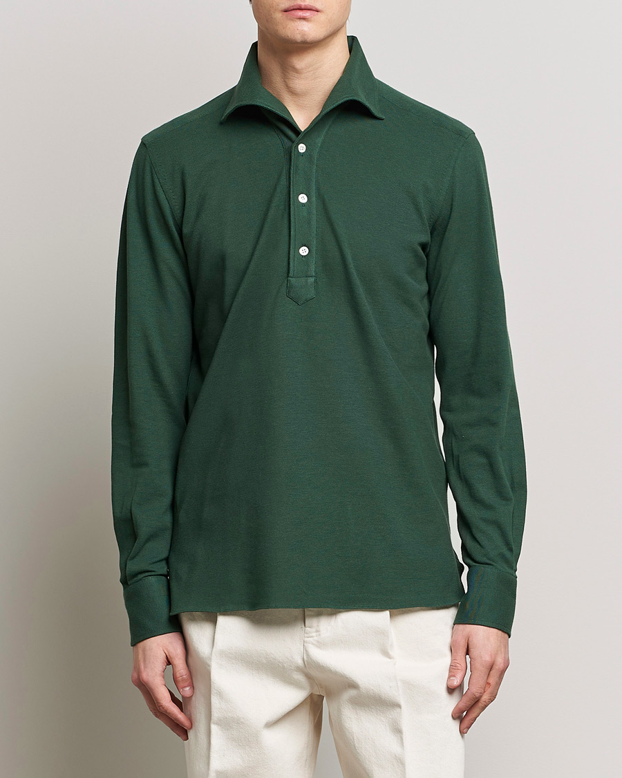 Herren | Luxury Brands | 100Hands | Signature One Piece Jersey Polo Emerald Green