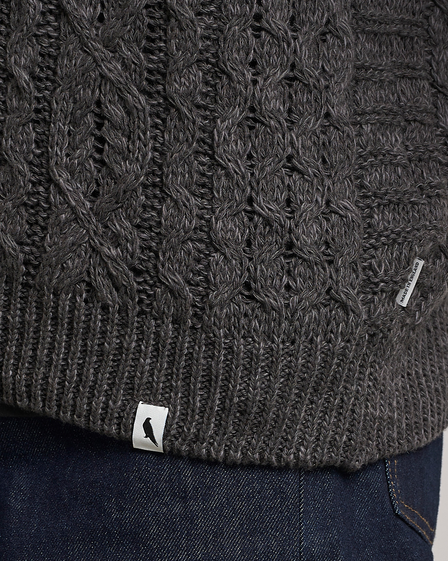 Herren | Pullover | Peregrine | Linen Arran Jumper Grey