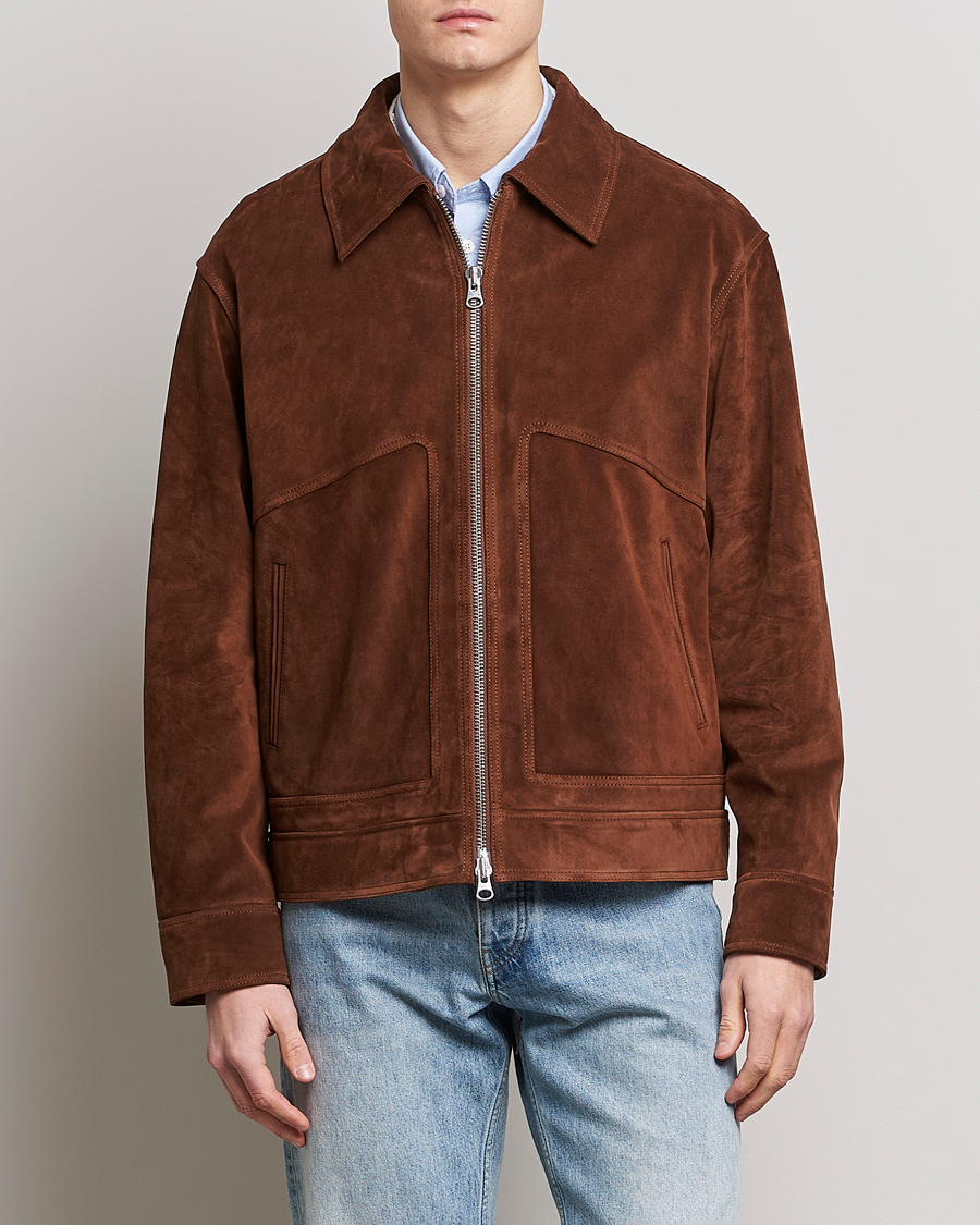 Herren | | GANT | Suede Jacket Mahogany Brown