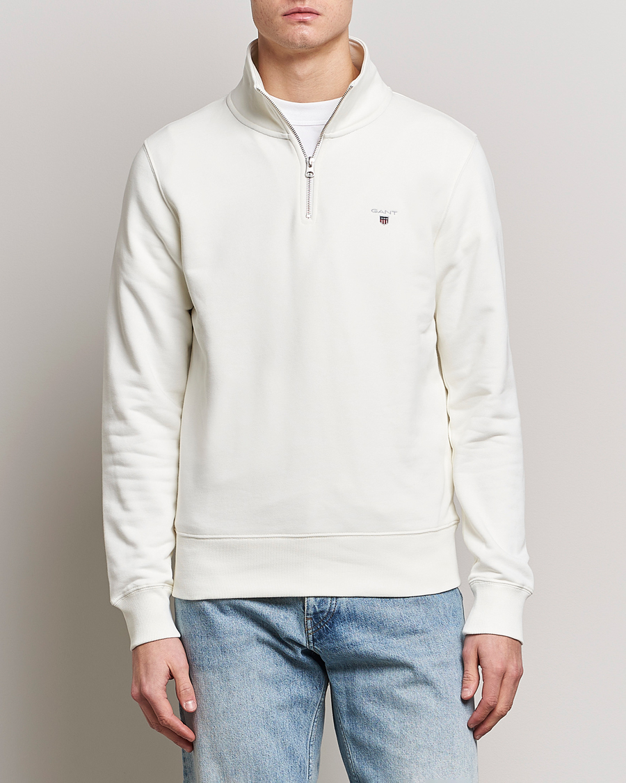 Herren | | GANT | Original Shield Logo Half-Zip Eggshell