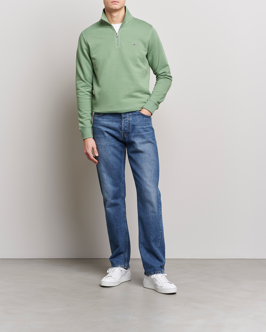 Herren | Pullover | GANT | Original Shield Logo Half-Zip Kalamata Green