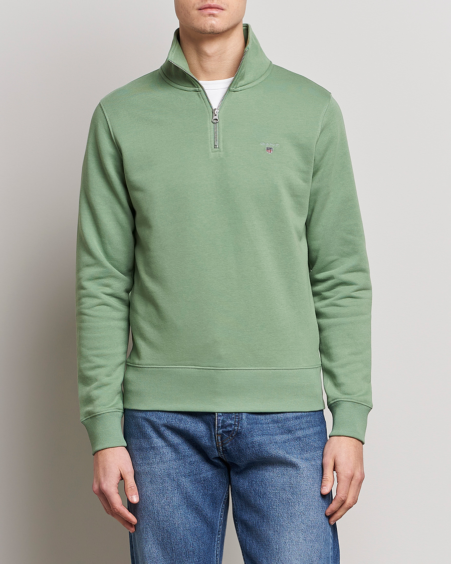 Herren | Pullover | GANT | Original Shield Logo Half-Zip Kalamata Green