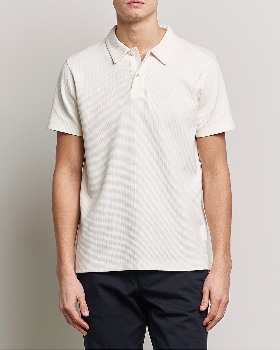 Herren | Poloshirt | GANT | Waffle Textured Polo Cream