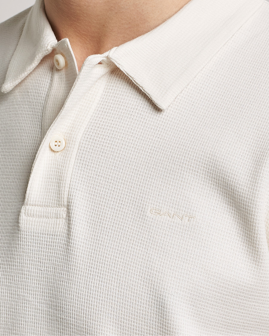 Herren | Poloshirt | GANT | Waffle Textured Polo Cream