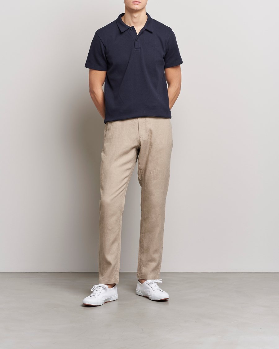 Herren | Hosen | GANT | Relaxed Linen Drawstring Pants Concrete Beige