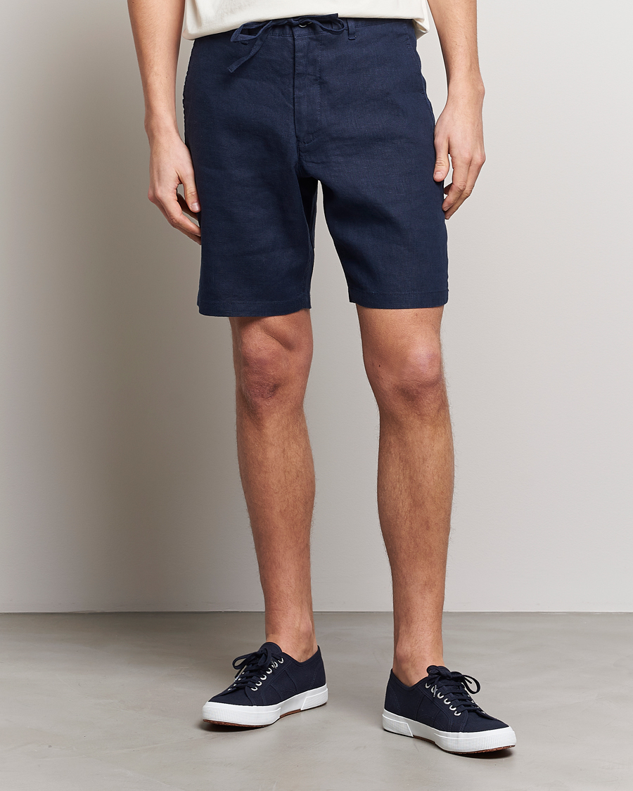 Herren | Leinenshorts | GANT | Relaxed Linen Drawstring Shorts Marine