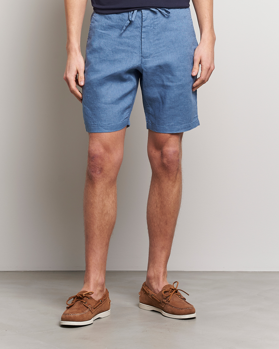 Herren | Leinenshorts | GANT | Relaxed Linen Drawstring Shorts Salty Sea Blue