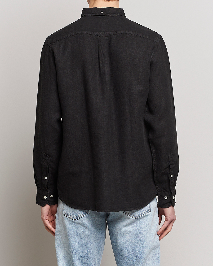 Herren | Hemden | GANT | Regular Fit Garment Dyed Linen Shirt Black