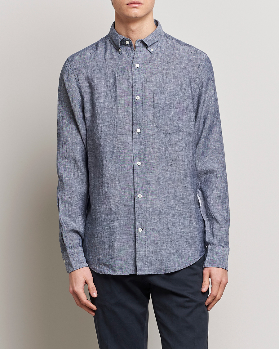 Herren |  | GANT | Regular Fit Linen Shirt Marine