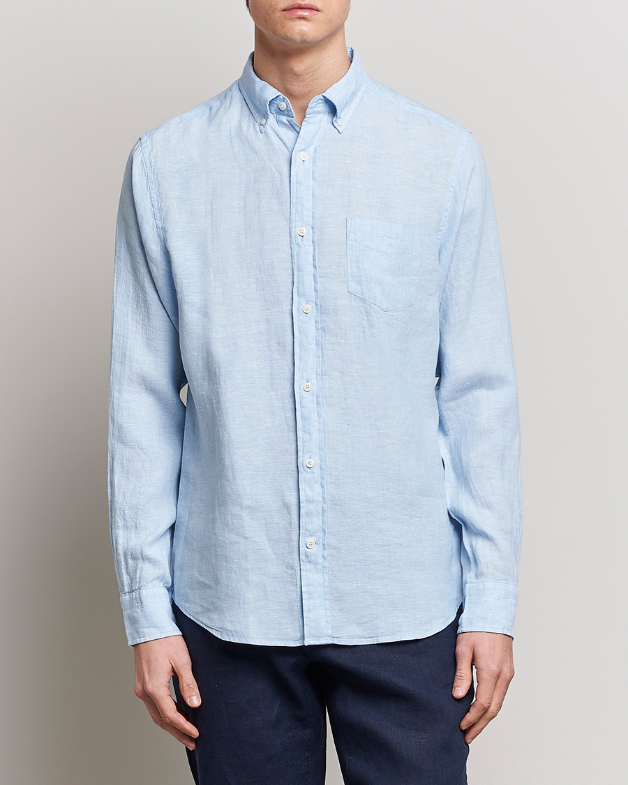 Herren |  | GANT | Regular Fit Linen Shirt Capri Blue