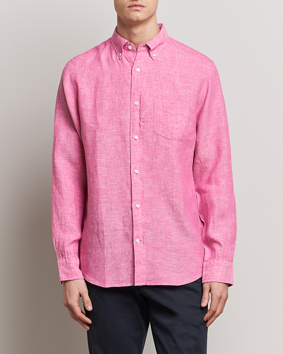 Herren | Leinenhemden | GANT | Regular Fit Linen Shirt Pink