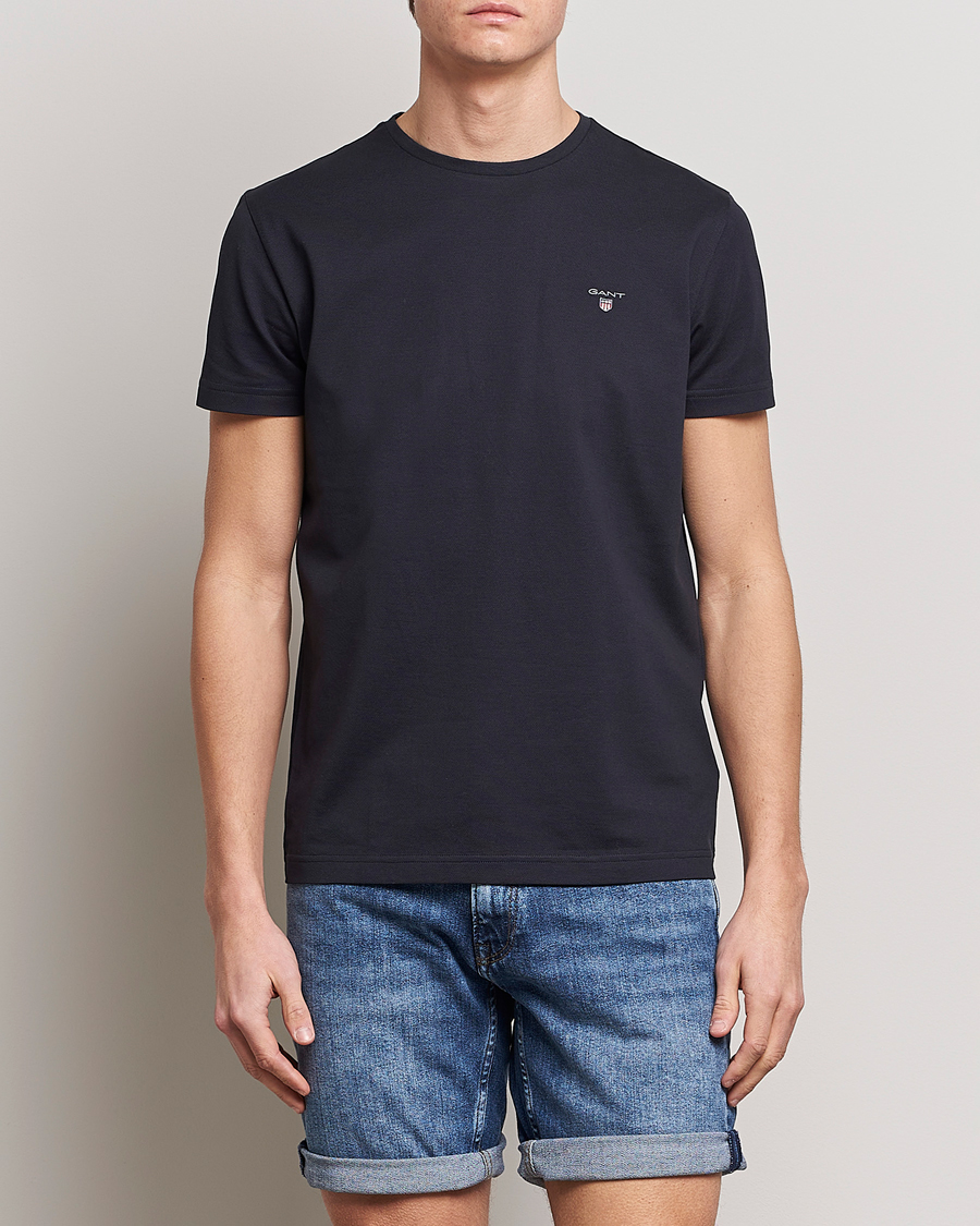 Herren |  | GANT | Cotton Pique Crew Neck T-Shirt Black