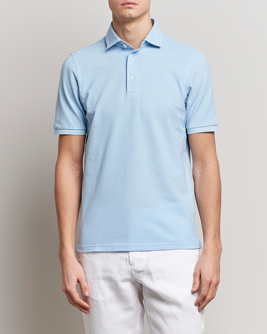 Herren | Poloshirt | Gran Sasso | Washed Polo Light Blue