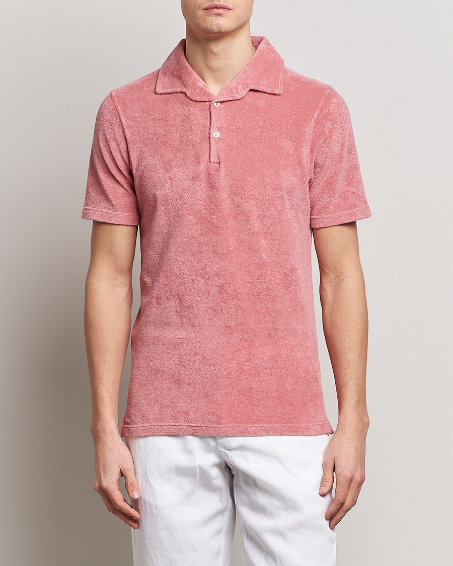 Herren | Terry | Gran Sasso | Cotton Terry Polo Washed Pink