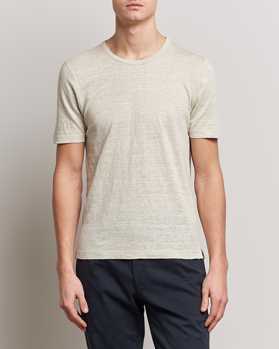 Herren | Gran Sasso | Gran Sasso | Washed Linen Tee Beige