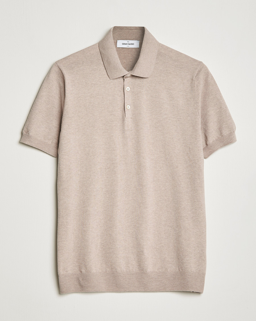 Herren | Poloshirts | Gran Sasso | Cotton Knitted Polo Beige Melange