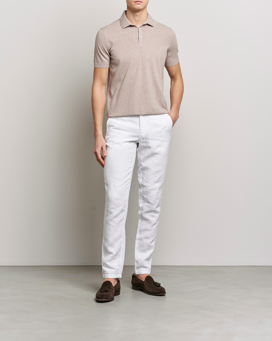 Herren | Poloshirts | Gran Sasso | Cotton Knitted Polo Beige Melange