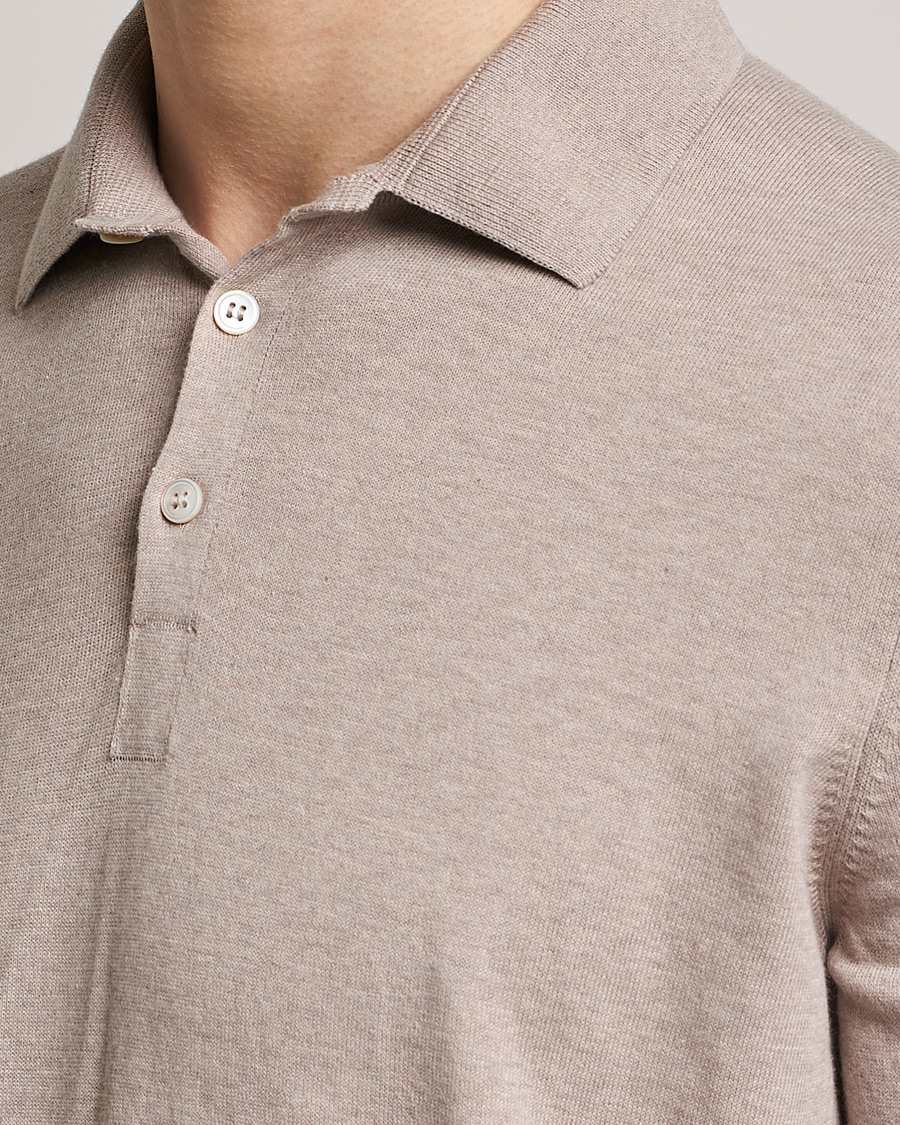 Herren | Poloshirts | Gran Sasso | Cotton Knitted Polo Beige Melange