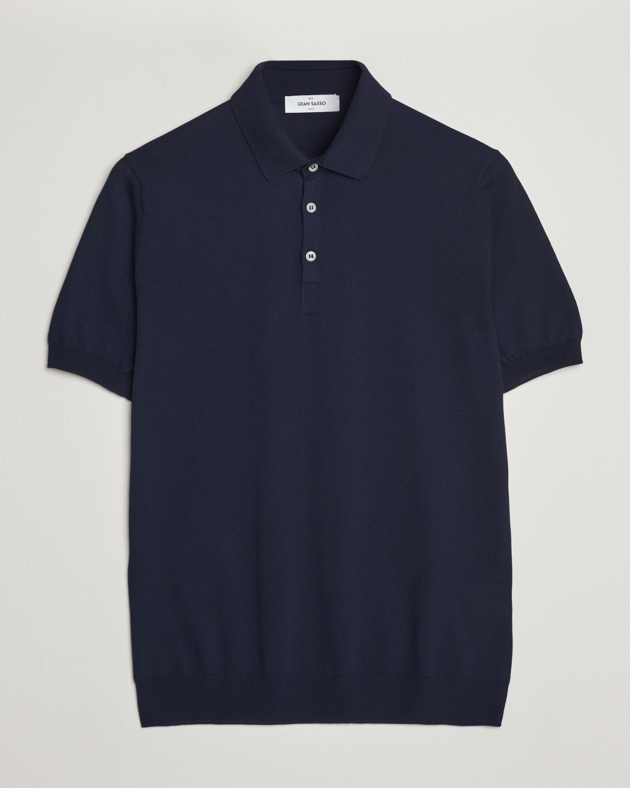 Herren | Poloshirts | Gran Sasso | Cotton Knitted Polo Navy