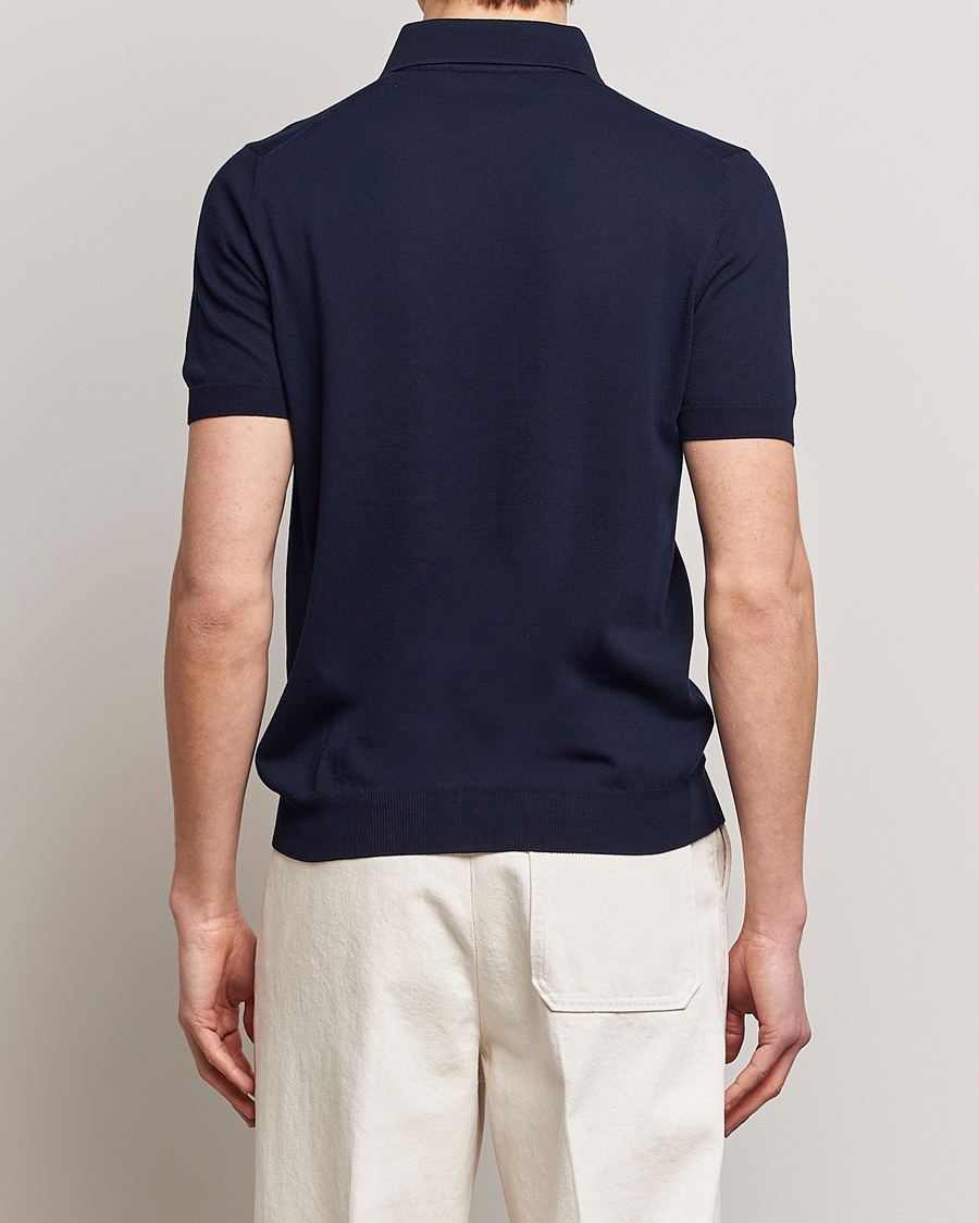Herren | Poloshirts | Gran Sasso | Cotton Knitted Polo Navy