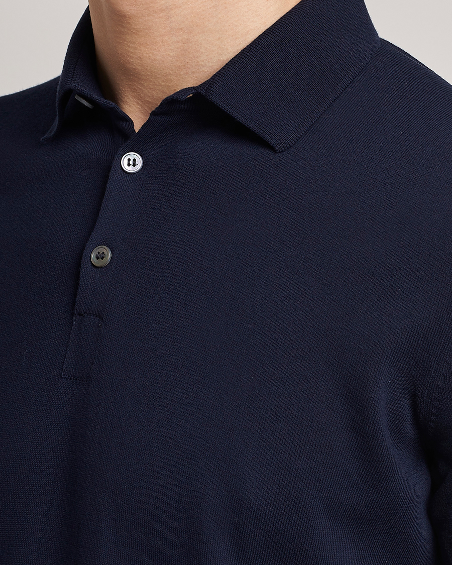 Herren | Poloshirts | Gran Sasso | Cotton Knitted Polo Navy