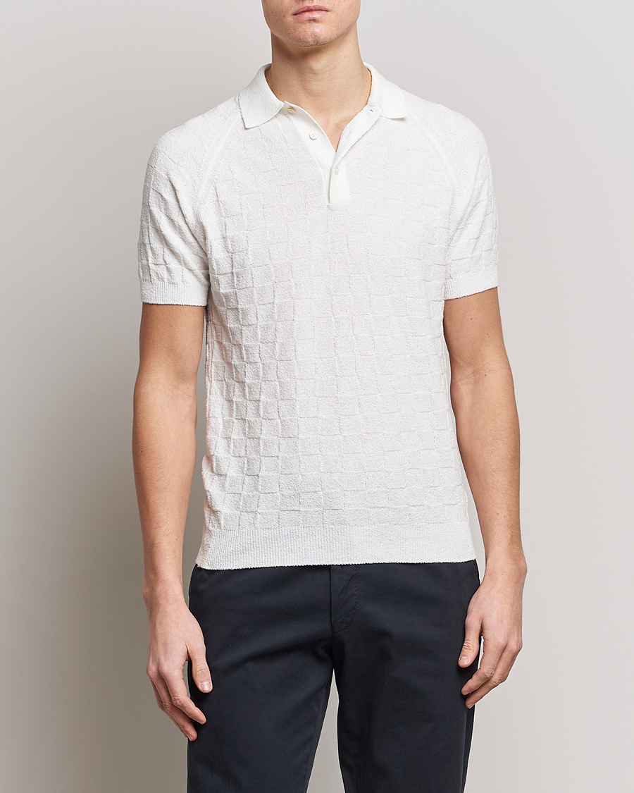 Herren | Terry | Gran Sasso | Structured Terry Polo White