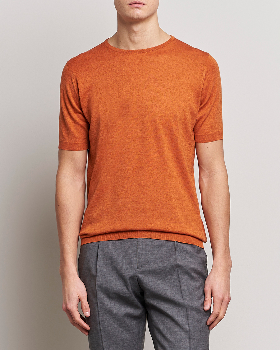 Herren | T-Shirts | John Smedley | Belden Wool/Cotton T-Shirt Amber
